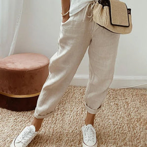 Pantalon En Lin Léger - Ample, Décontracté & Élégant