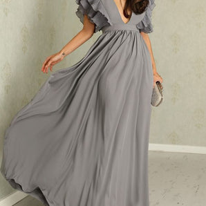 Ana's | Vestido elegante con mangas fruncidas