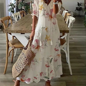 Robe Bohème Chic Longue et Fluide (7 couleurs disponibles) - Havenridges
